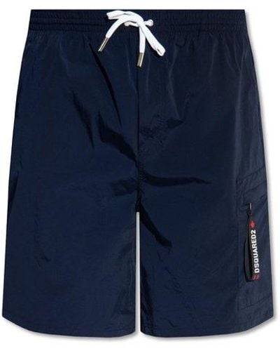DSquared² Swimming Shorts With Logo - Blue