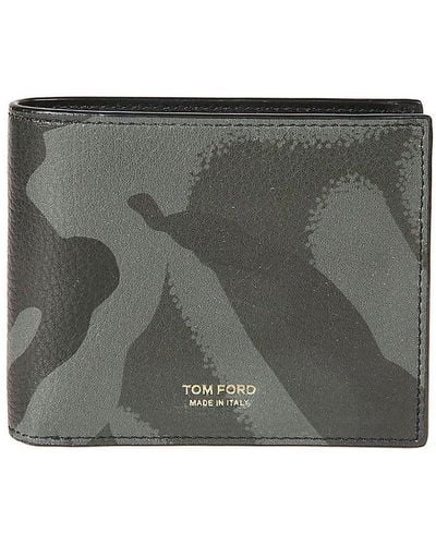 Tom Ford Camouflage Printed Bi-fold Wallet - Grey