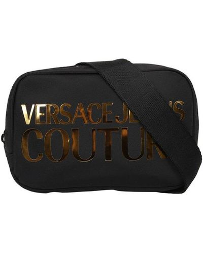 Versace Logo Printed Belt Bag - Black