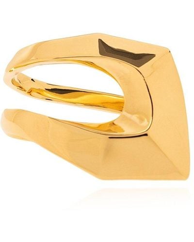 Alexander McQueen 'modernist' Double Ring, - Yellow