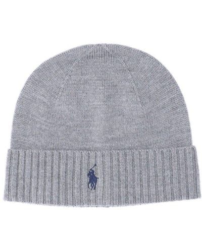 Polo Ralph Lauren Pony Embroidered Knitted Beanie - Gray