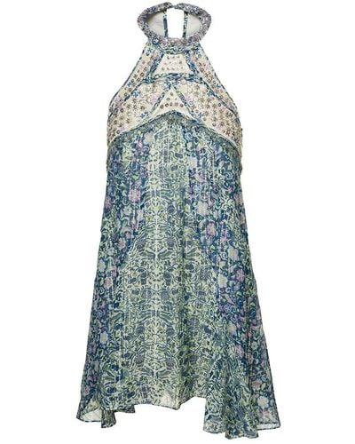Isabel Marant Embellished Sleeveless Dress - Blue