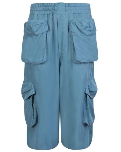 Sunnei Cargo Pockets Below-the-knee Shorts - Blue