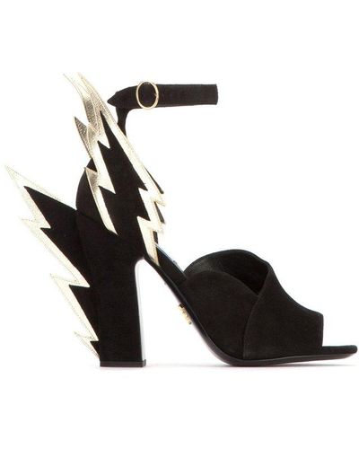 Prada Flame Heeled Shoes - Black