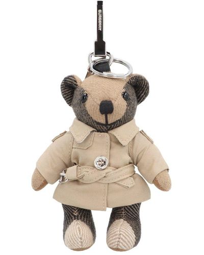 Burberry Bear Charm Keychain - Natural