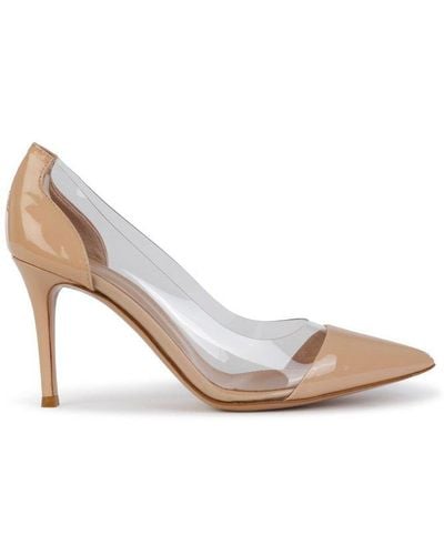 Gianvito Rossi Pointed-toe Court Shoes - Natural