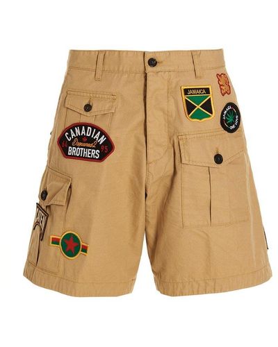 DSquared² Boxer Cargo Bermuda Shorts - Natural