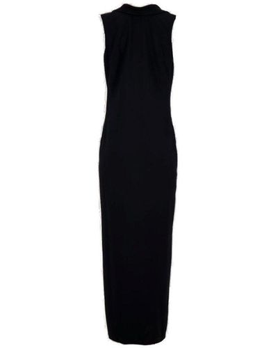 Versace Sleeveless Draped Open-back Dress - Black
