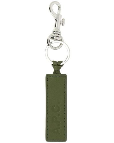 A.P.C. Logo Embossed Key Chain - Green