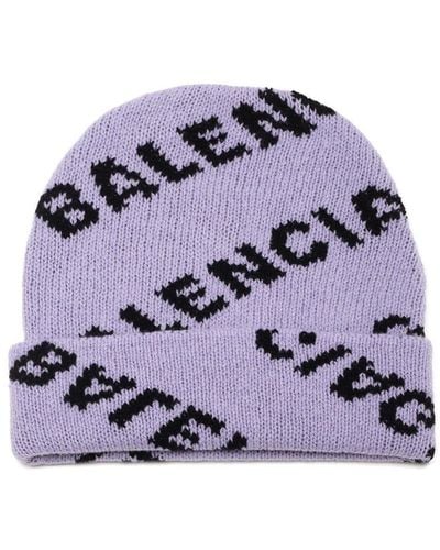Balenciaga Logo Beanie - Purple