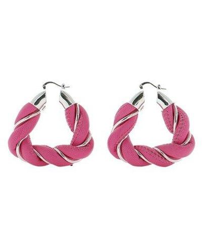 Bottega Veneta Earrings Silver Nappa - Pink