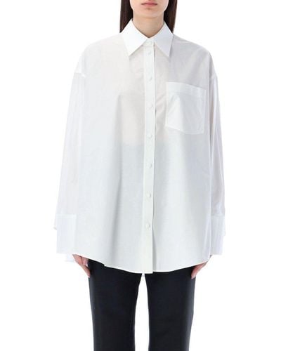 Valentino Drop Shoulder Oversized Shirt - White