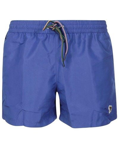 Paul Smith Zebra-patch Swim Shorts - Blue