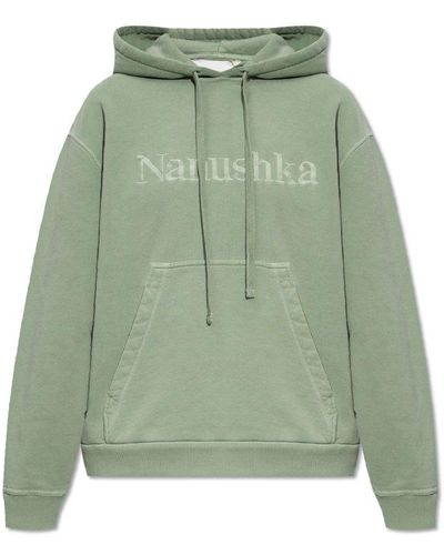 Nanushka 'ever' Hoodie With Logo - Green