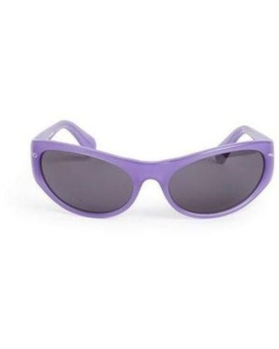 Off-White c/o Virgil Abloh Napoli Round Frame Sunglasses - Purple