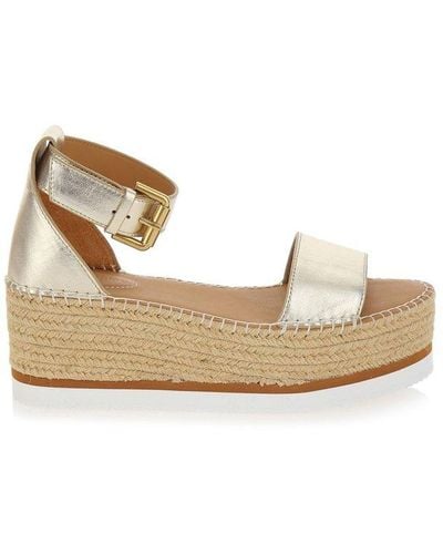 See By Chloé Glyn Buckle Strap Platform Sandals - Natural