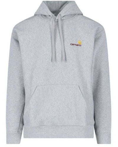 Carhartt Logo Embroidered Hoodie - Gray