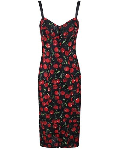 Dolce & Gabbana Cherry Print Dress - Red