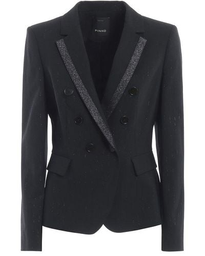 Pinko Double-breasted Tailored Blazer - Blue