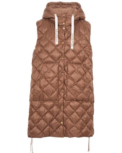Max Mara The Cube Quilted Down Vest - Brown