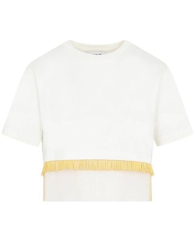 Lanvin Embroidered Cropped T-shirt Tshirt - White