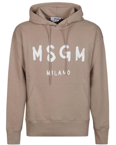 MSGM Logo Print Sweatshirt - Grey