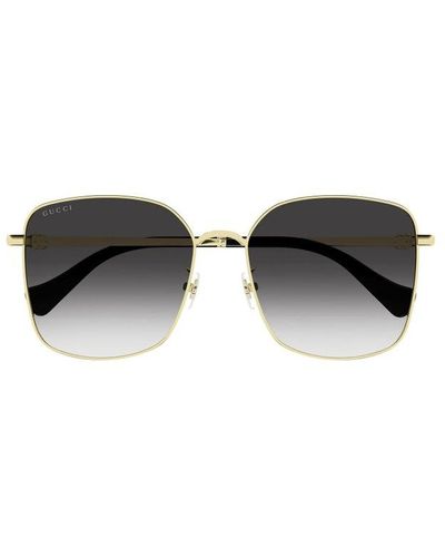 Gucci Oversized Squared Frame Sunglasses - Black