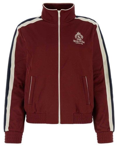 Sporty & Rich Crown Zip-up Jacket - Red