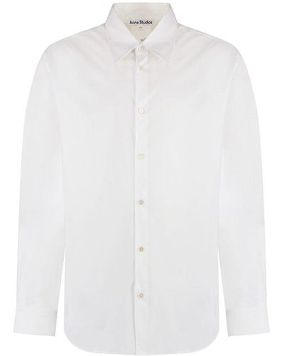 Acne Studios Rounded Hem Sleeved Shirt - White