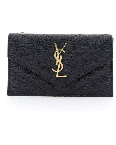 SAINT LAURENT: wallet for woman - Black  Saint Laurent wallet 668288 BOW01  online at
