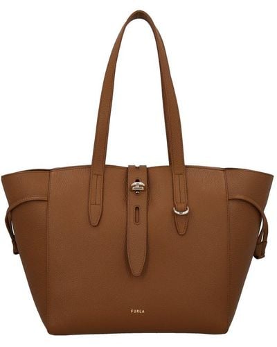 Furla Net M Cognac Shopping Bag - Brown