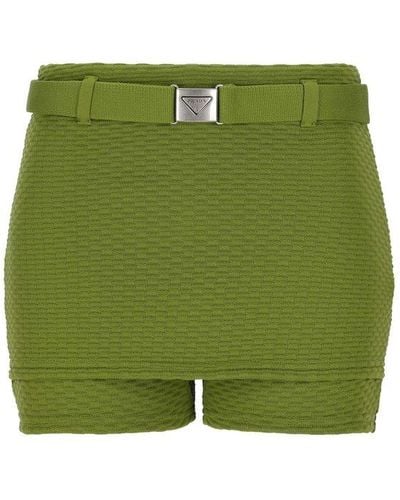 Prada Jacquard Shorts - Green