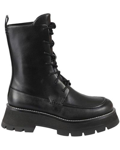 3.1 Phillip Lim Kate Round Toe Lace-up Boots - Black