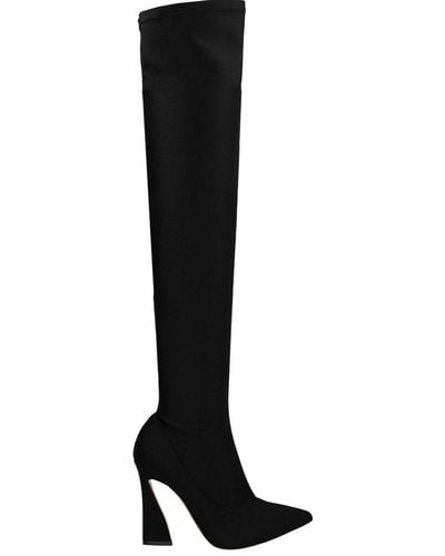 Gianvito Rossi Pointed Toe Over-the-knee Boots - Black