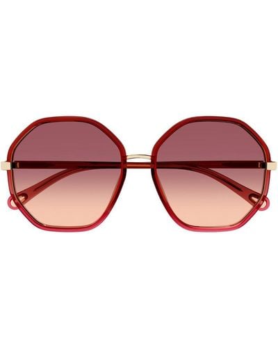 Chloé Hexagon Frame Sunglasses - Brown