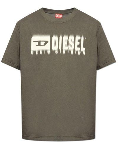 DIESEL T-adjust-q7 Logo Printed T-shirt - Green