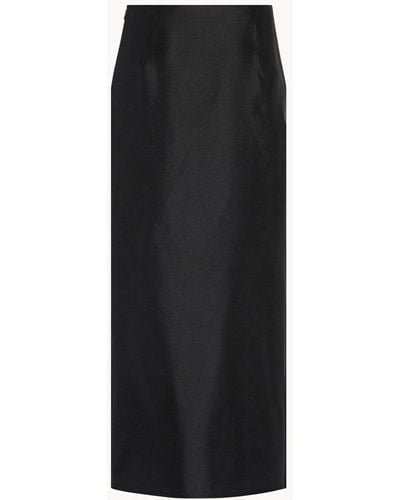 The Row Kanita Side Slit Midi Skirt - Black