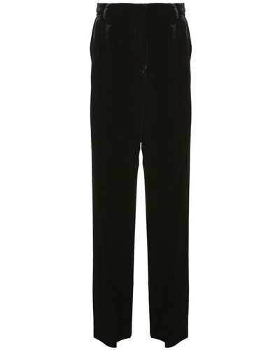 Fendi Long Straight Wide Trousers - Black