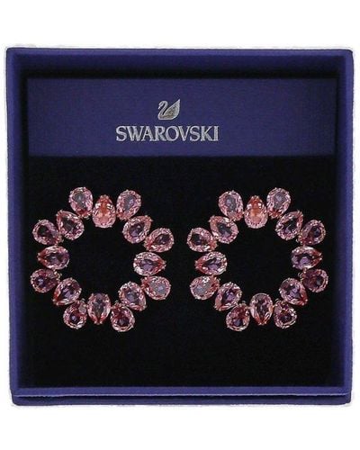 Swarovski Millenia Hoop Earrings - Pink