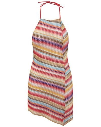 Missoni Striped Sleeveless Beach Dress - Pink