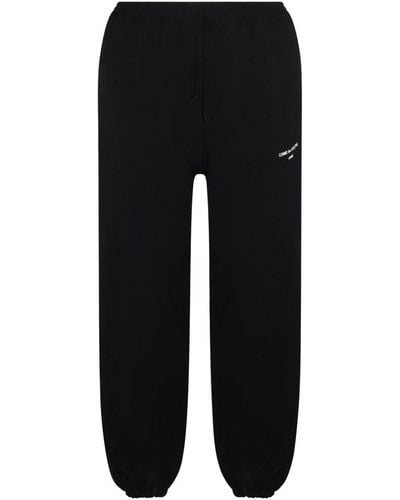Comme des Garçons Logo Embroidered Straight Leg Track Trousers - Black