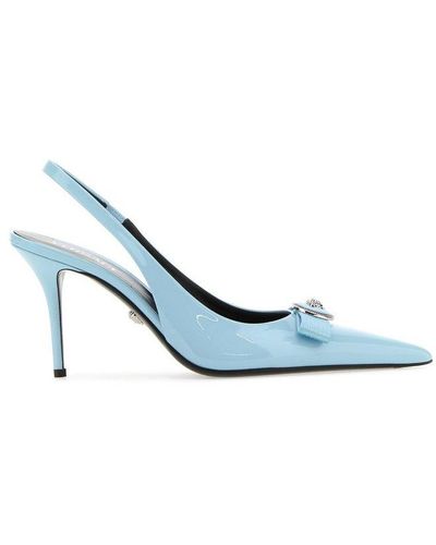 Versace Gianni Ribbon Slingback Pumps - Blue