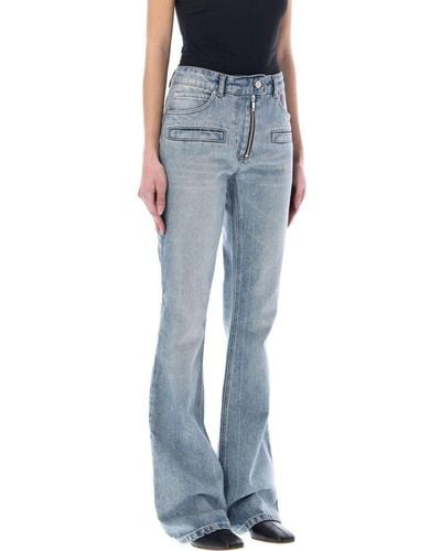 Courreges Faded Effect Flared Pants - Blue