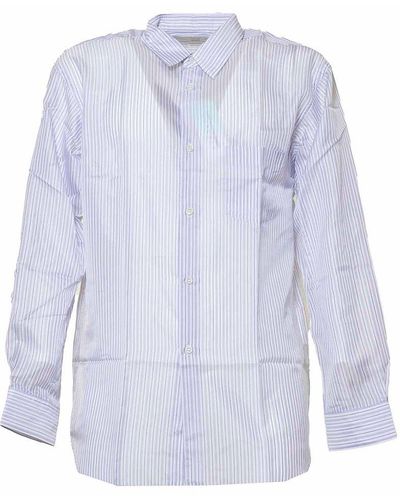 Comme des Garçons Shirt Striped Long-sleeved Shirt - Blue