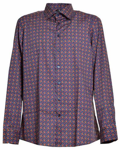 Etro Patterned Collared Button-up Shirt - Purple