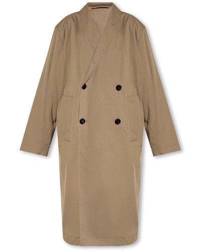 Lemaire Double-breasted Coat - Natural