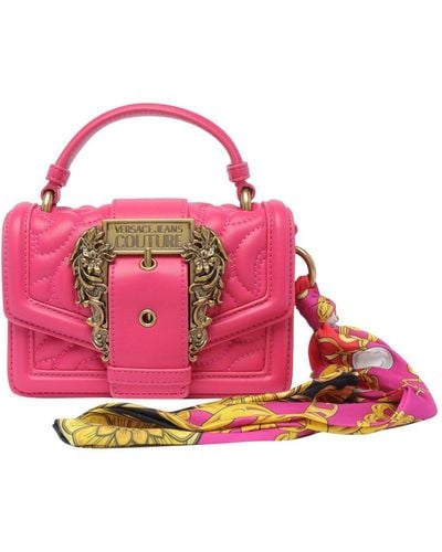 Versace Scarf-detailed Quilted Tote Bag - Pink