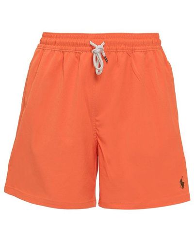 Polo Ralph Lauren Logo Embroidered Swim Shorts - Orange