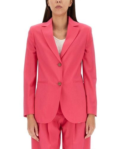 Alysi Single-breasted Buttoned Blazer - Red