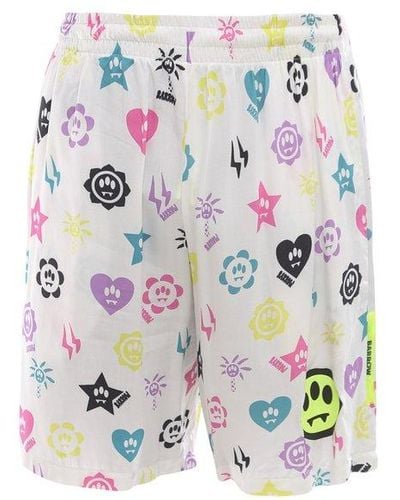 Barrow Allover Graphic Printed Shorts - White
